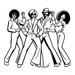 70-tals Funky Disco Dansare Målarbild | 70-talet målarbild