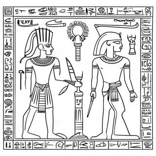 Forntida Egypten Hieroglyfer Målarbild | Forntida Egypten målarbild