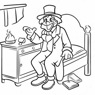 Scrooge i Sitt Mysiga Sovrum Målarbild | En Julsaga målarbild