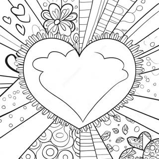 Färgglad Romero Britto Hjärta Målarbild | Romero Britto målarbild