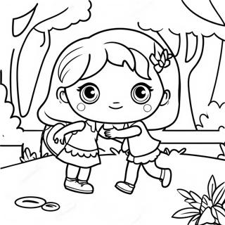 Polly Pocket Äventyr i Parken Målarbild | Polly Pocket målarbild