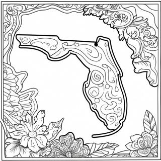 Florida Stat Outline Målarbild | Florida målarbild