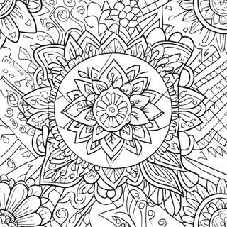 Papel Picado Färgläggningssida | Papel Picado målarbild