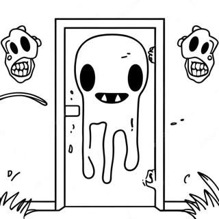 Roblox Doors Rush Läskigt Monster Färgläggningssida | Roblox Dörrar Rush målarbild