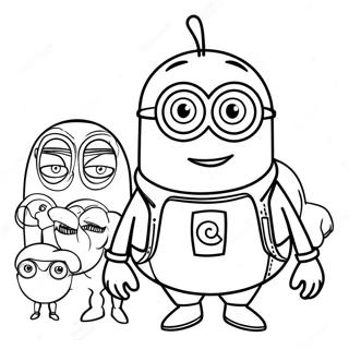 Minions med Gru Färgläggningssida | Gru målarbild