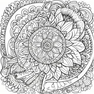 Invecklad Växt Mandala Målarbild | Växt för Vuxna målarbild