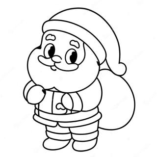 Söt anime jultomte färgläggningssida | Anime Jul målarbild