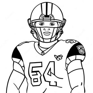 Lamar Jackson i Speluniform Färgläggningssida | Lamar Jackson målarbild