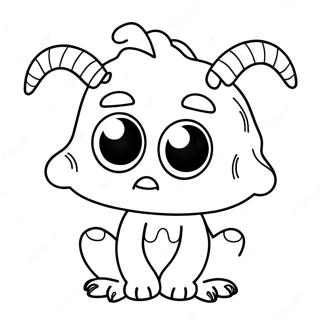 Sött Monster med Stora Ögon Målarbok | Monster målarbild