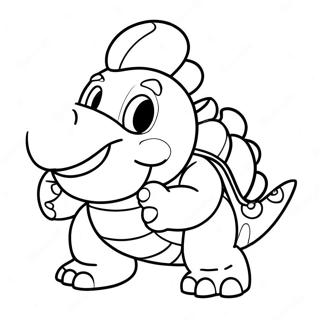 Bowser Jr med Färgglad Skal Färgläggningssida | Bowser Jr målarbild