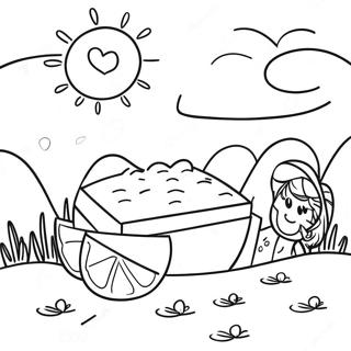 Solig Dag Färgläggningssida | Solig dag målarbild