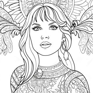 Taylor Swift Folklore färgläggningssida | Taylor Swift Folklore målarbild