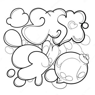 Bubbelbokstäver Målarbok | Bubbelbokstäver målarbild
