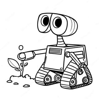 Söta Wall E med Eve Målarbok | Wall E målarbild