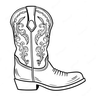 Cowboystövel Färgläggningssida | Cowboystövel målarbild