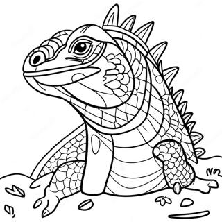 Iguana Färgläggningssida | Iguana målarbild