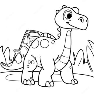 Dinosaurietåg färgläggningssida | Dinosaurietåg målarbild