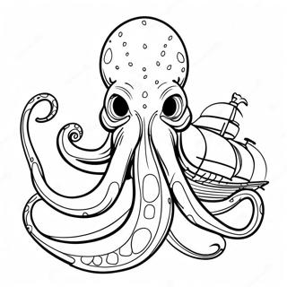 Kraken färgläggningssida | Kraken målarbild