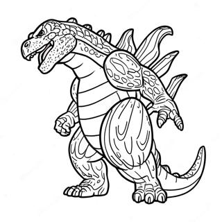 Godzilla som Ryter Vilt Färgläggningssida | Godzilla 2021 målarbild