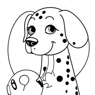 Prickig Dalmatiner med Boll Målarbild | Dalmatian målarbild