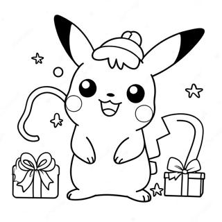 Jul Pikachu Målarbild | Jul Pikachu målarbild