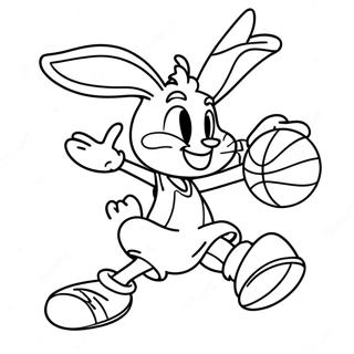 Lola Bunny Spelar Basket Målarbild | Lola Kanin målarbild