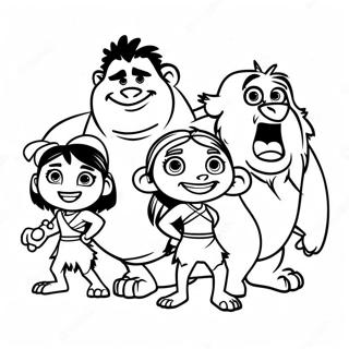 Croods Familjeäventyr Målarbild | Croods målarbild