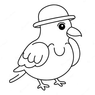Rolig duva med hatt målarbild | Mo Willems duva målarbild