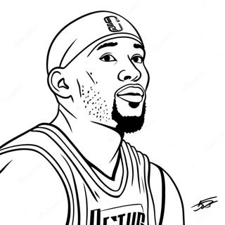 Färgglad NBA-basketspelare färgläggningssida | NBA-laglogotyp målarbild