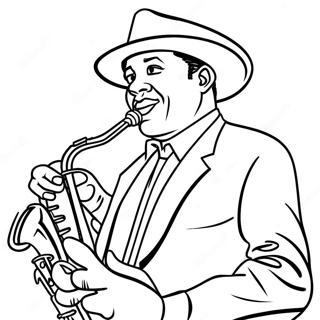 Jazzmusiker färgläggningssida | Jazz målarbild