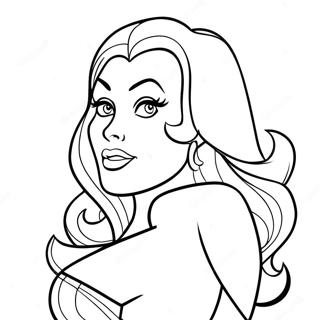 Jessica Rabbit glamorös färgläggningssida | Jessica Kanin målarbild