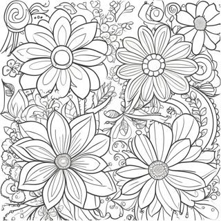 Vintage blommönster färgläggningssida | Vintage målarbild