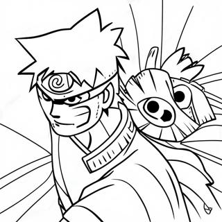 Obito i strid med Kakashi färgläggningssida | Obito målarbild