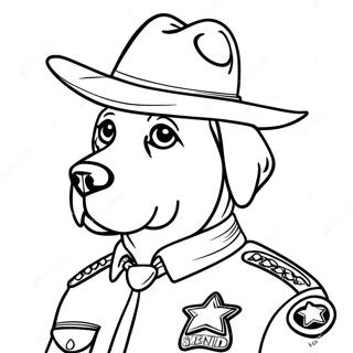Sheriff Labrador färgläggningssida | Sheriff Labrador målarbild