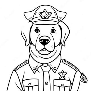 Ställföreträdande Labrador i uniform färgläggningssida | Sheriff Labrador målarbild