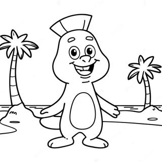 Äventyrlig Sandiga Kinder Målarbild | Sandy Cheeks målarbild