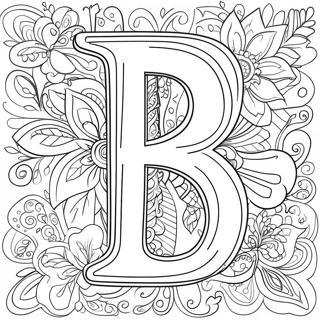 Färgglad bokstav B färgläggningssida | Brev målarbild