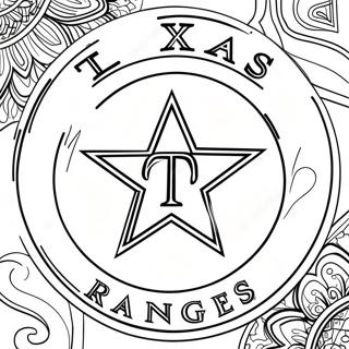 Texas Rangers logotyp Färgläggningssida | Texas Rangers målarbild