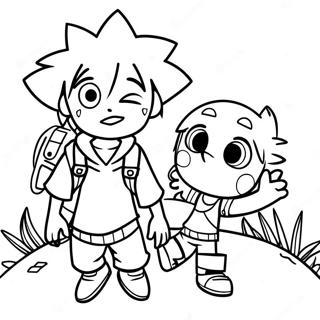 Sora och Riku Äventyrande Målarbok | Kingdom Hearts målarbild