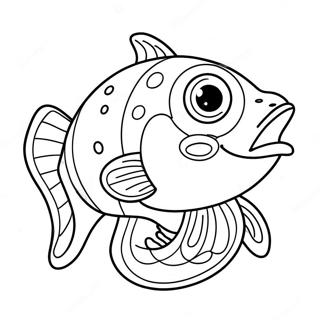 Rolig Kattfisk med Stora Ögon Målarbild | Sumpcatfish målarbild