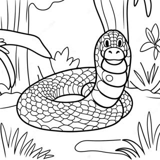 Realistisk anaconda i djungeln målarbild | Anaconda målarbild