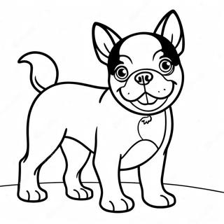 Lekfull Boston Terrier Målarbild | Boston Terrier målarbild