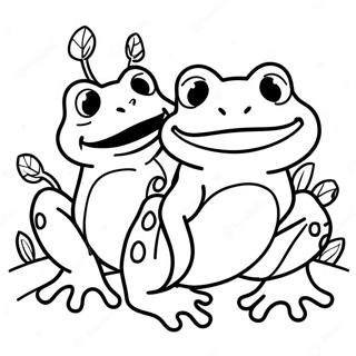 Groda och Krabba Målarbild | Groda och padda målarbild