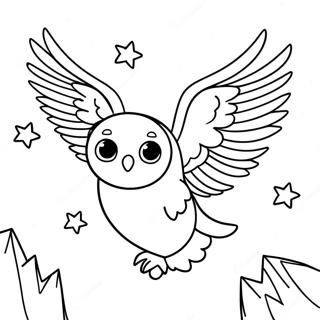 Hedwig Flyger i Nattens Himmel Målarbild | Hedvig målarbild