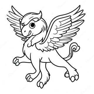 Majestätisk Griffin som Flyger Färgläggningssida | Griffin målarbild