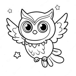 Owlette Flyger i Nattens Himmel Målarbild | Owlette målarbild