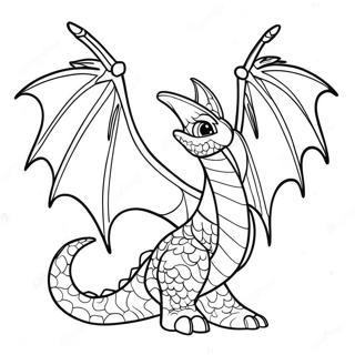Wings of Fire Rainwing Målarbild | Eldvingar Regnvinge målarbild