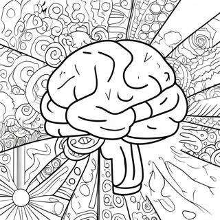 Färgglad ADHD Hjärna Målarbild | ADHD målarbild