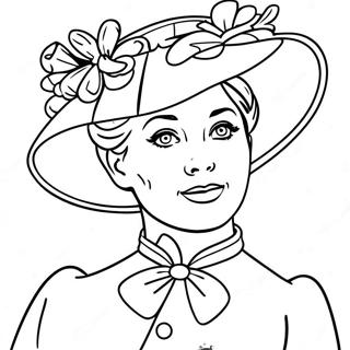 Mary Poppins färgläggningssida | Mary Poppins målarbild