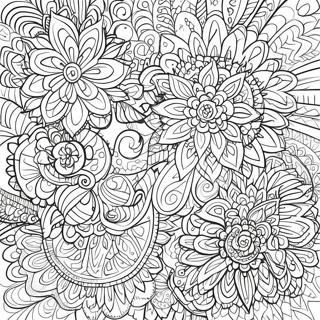 Estetisk psykedelisk mandala färgläggningssida | Estetisk Trippy målarbild